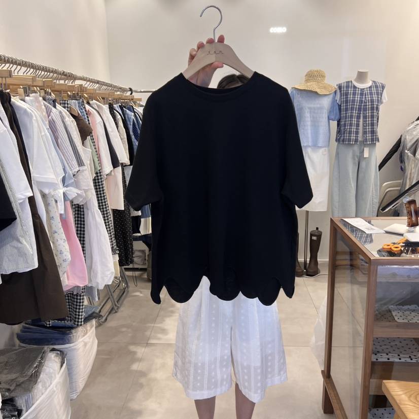 TAN&amp;COMO韓國直郵㊣女士新款推薦職業時尚熱賣T恤刺繡tan-COMOT恤
