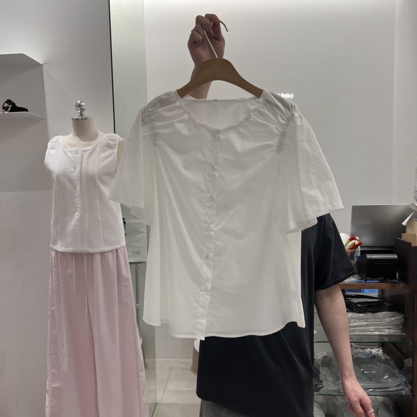 ANN MARGRET韓國直郵㊣女士新品時尚襯衫蕾絲衫GRETA.Y襯衫/蕾絲衫