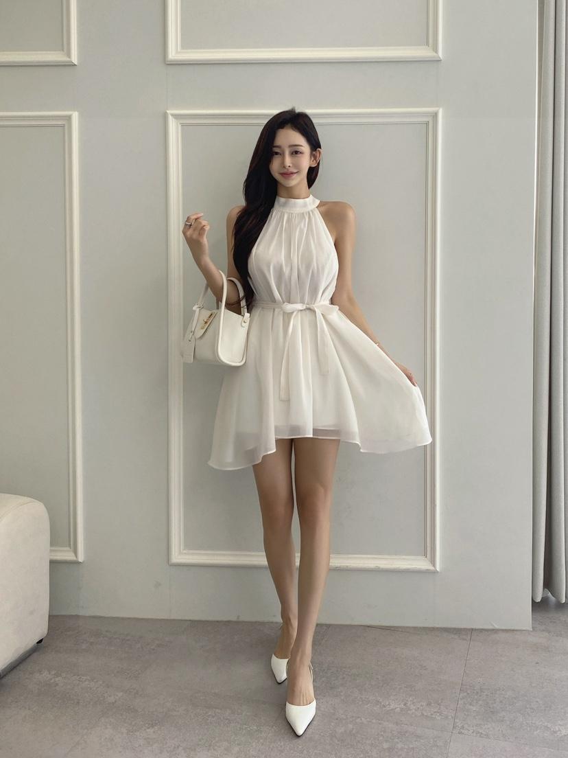 CLOTH東大門㊣實拍女裝新品休閑時尚熱賣職業真品連衣裙含腰繩CLOTH連衣裙