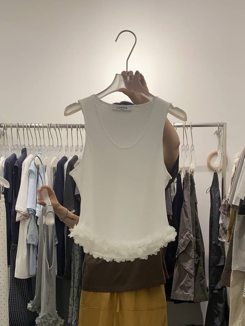 LOOKK東大門㊣直郵女裝新款真品推薦人氣時尚吊帶背心荷葉邊LOOKK吊帶/背心