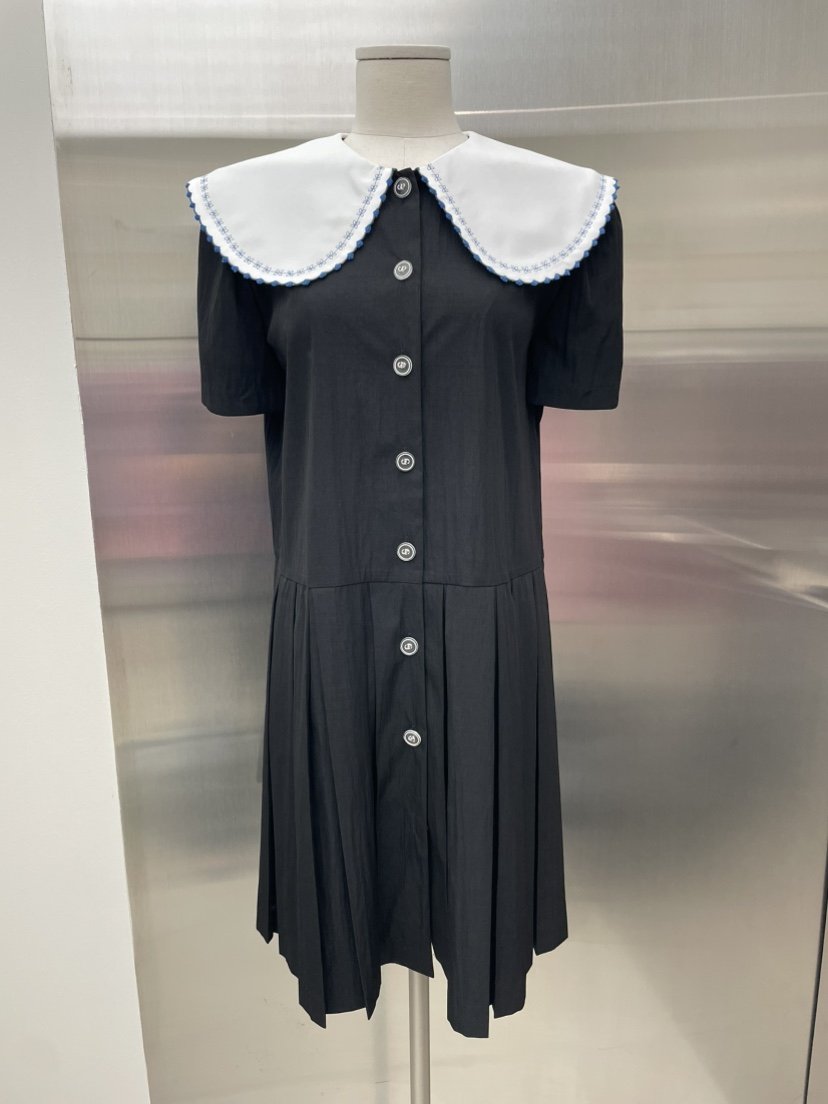 ANNA VERRY-P東大門㊣代購女裝新品推薦25春夏連衣裙刺繡褶皺ANNA VERRY/BELIEVE連衣裙