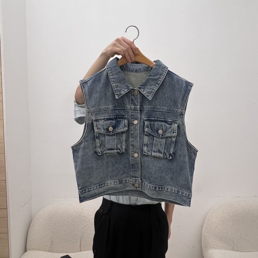 DRESS ROOM東大門㊣實拍女士新品時尚真品人氣休閑職業馬甲DRESS ROOM馬甲