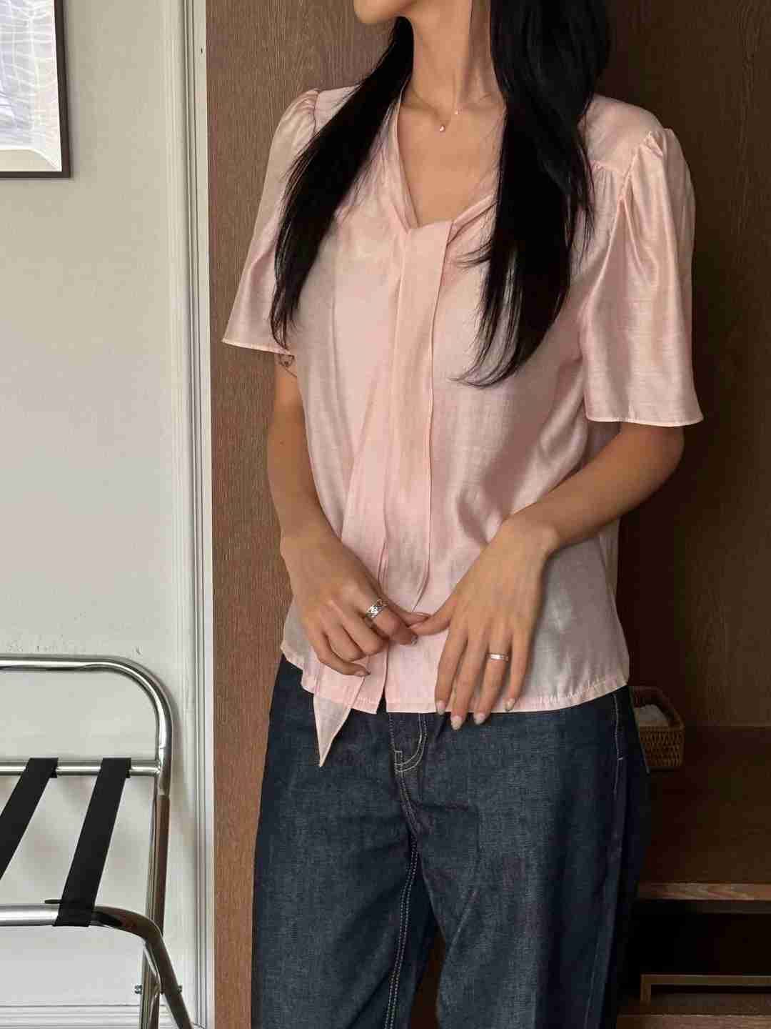 YANGPA東大門㊣代購女裝新品休閑真品25春夏推薦襯衫蕾絲衫YANGPA襯衫/蕾絲衫