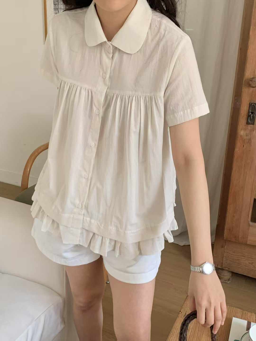 COMMA-콤마-T韓國代購㊣女裝新品推薦25春夏人氣襯衫蕾絲衫COMMA襯衫/蕾絲衫