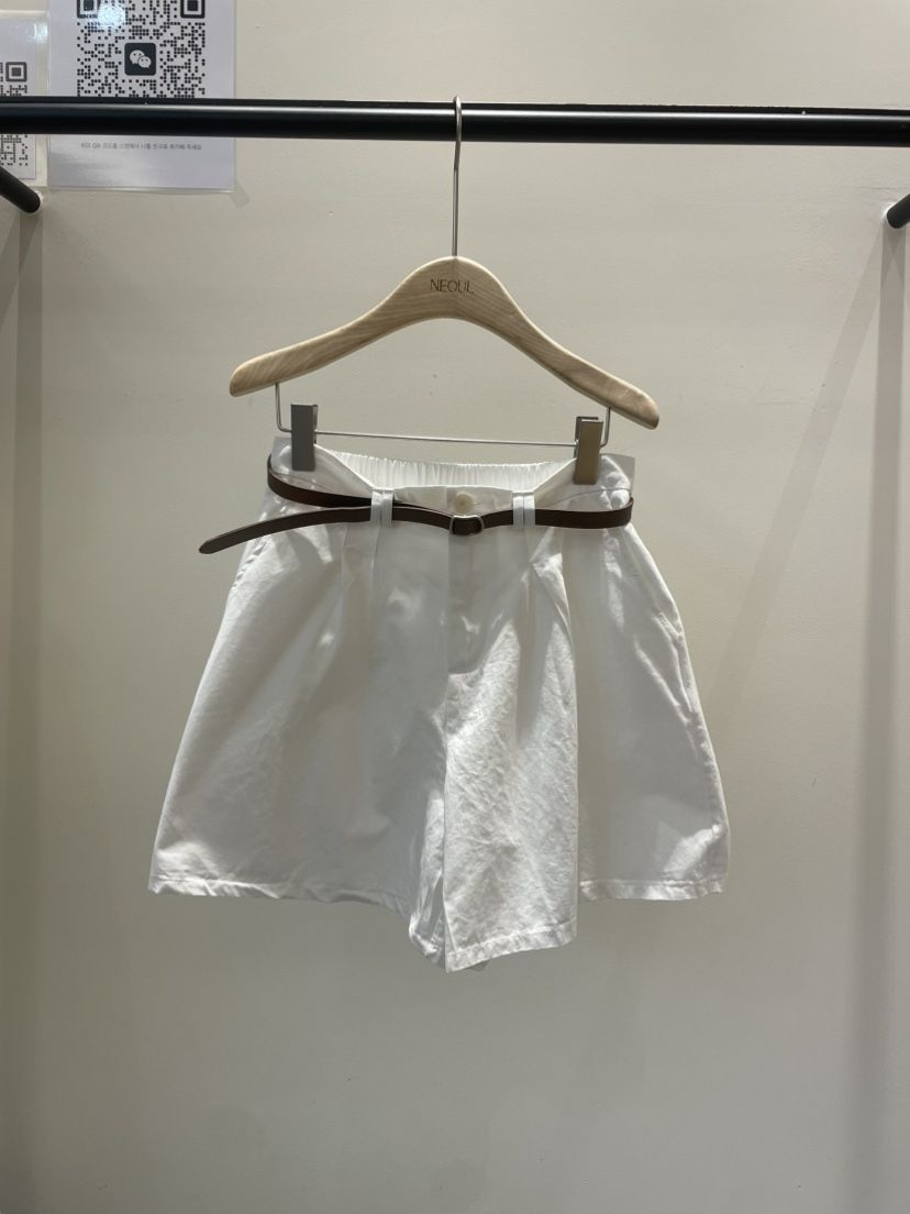 NEOUL韓國代購㊣女士新品25春夏真品時尚熱賣人氣推薦休閑短褲NEOUL/ahin雙領標簽短褲