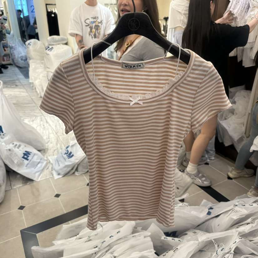 VIRKIN韓國直郵㊣女裝新品時尚職業推薦25春夏人氣真品休閑T恤VIRKINT恤