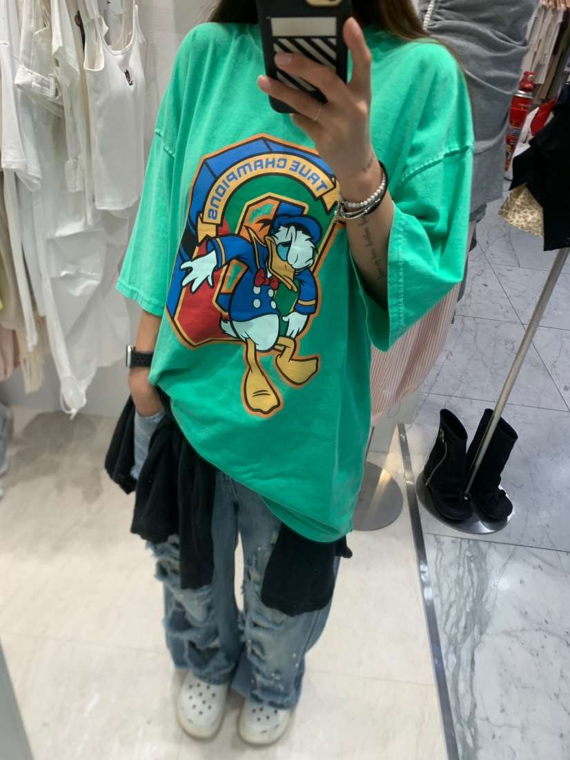 JIMMY韓國代購㊣女裝新品休閑人氣職業25春夏真品時尚T恤鴨JIMMY/REMAKET恤