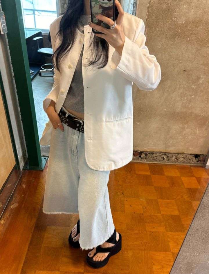 LIVE FOREVER東大門㊣代購女士新款熱賣25春夏休閑職業夾克LIVE FOR_EVER夾克