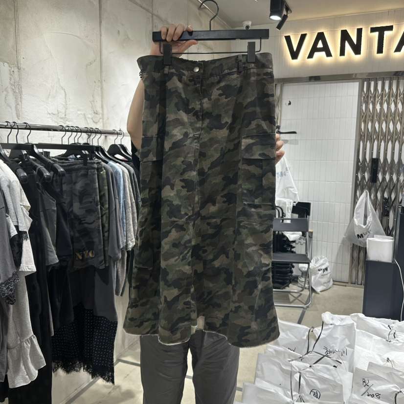 VANTA韓國直郵㊣女士新款熱賣推薦職業時尚人氣休閑長裙迷彩VANTA長裙