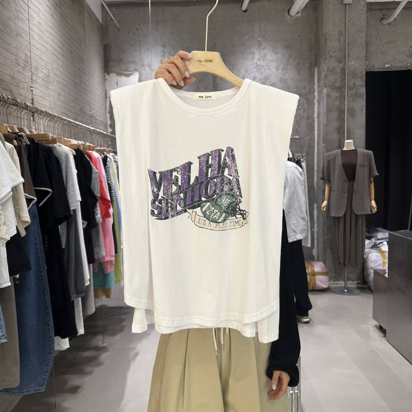JUNI韓國代購㊣女裝新款推薦熱賣真品人氣職業休閑吊帶背心my juni吊帶/背心