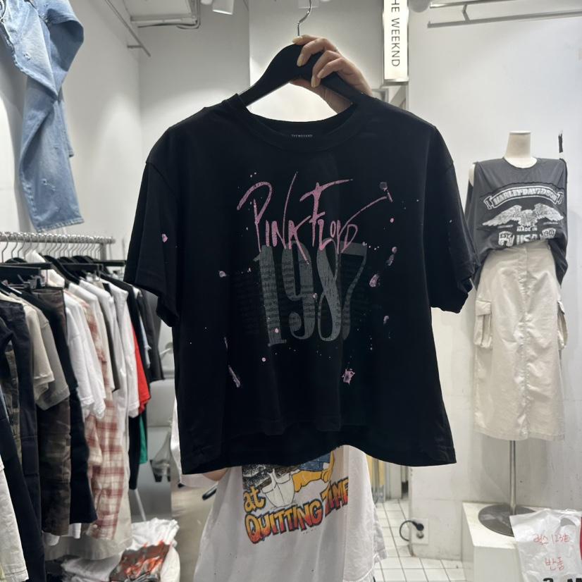 THE WEEKND韓國直郵㊣女裝新品休閑職業25春夏推薦T恤短款THE WEEKNDT恤