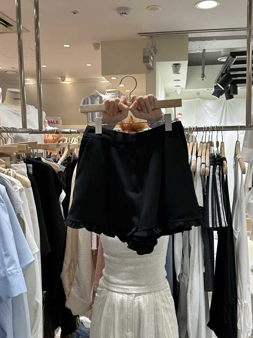 INSSENSE-A韓國直郵㊣女士新品休閑真品25春夏推薦短褲荷葉邊INSSENSE-A短褲