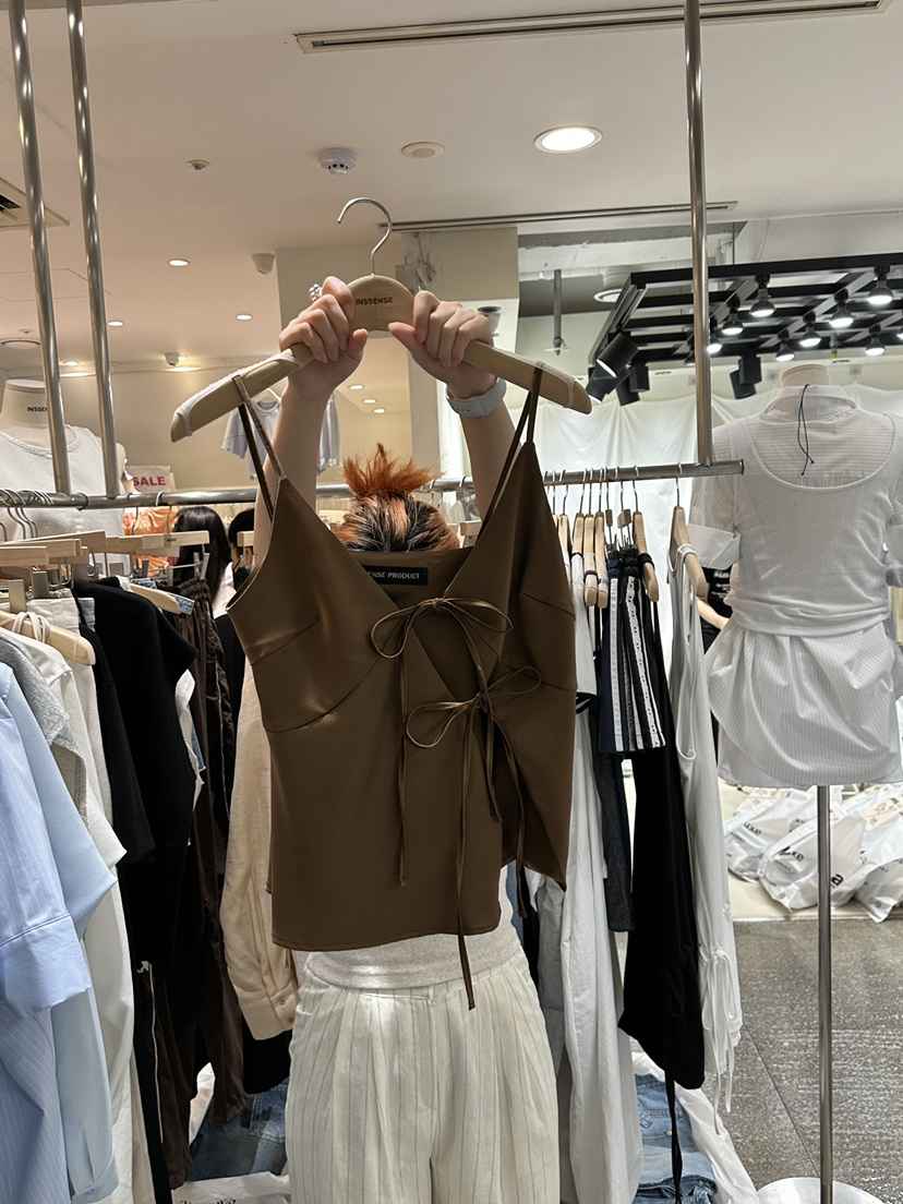 INSSENSE-A東大門㊣直郵女士新品職業25春夏吊帶背心緊身緞面INSSENSE-A吊帶/背心