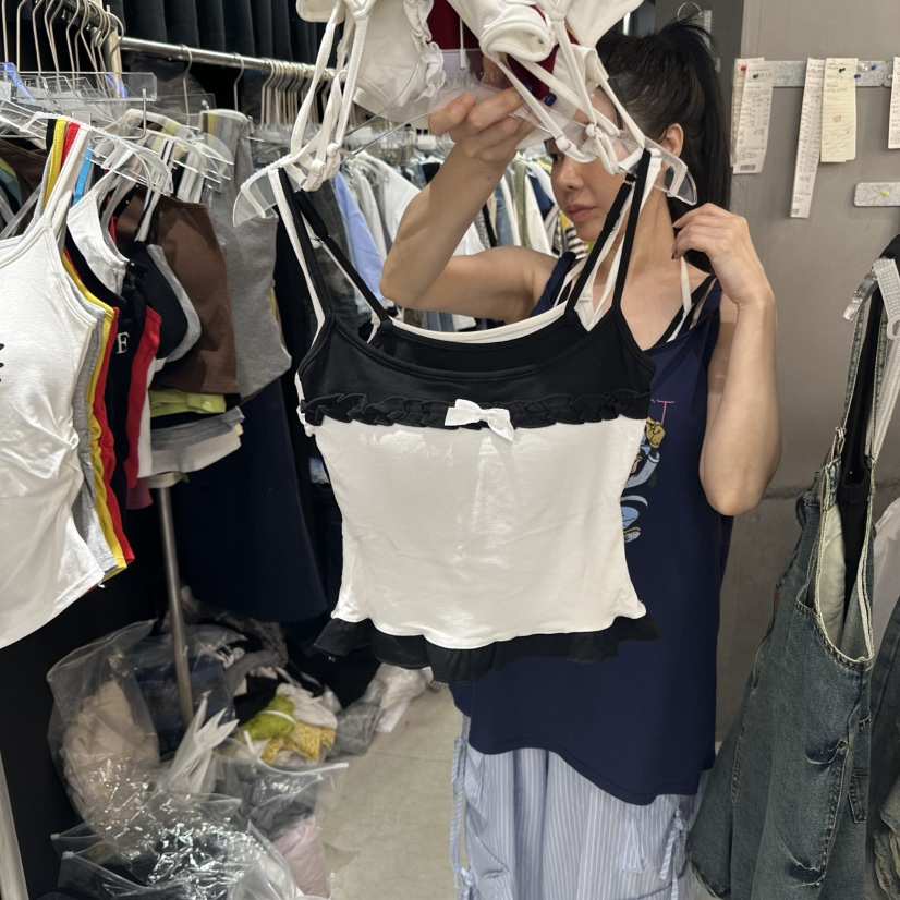 MOMAZU東大門㊣直郵女裝新款25春夏推薦人氣吊帶背心荷葉邊MOMAZU吊帶/背心