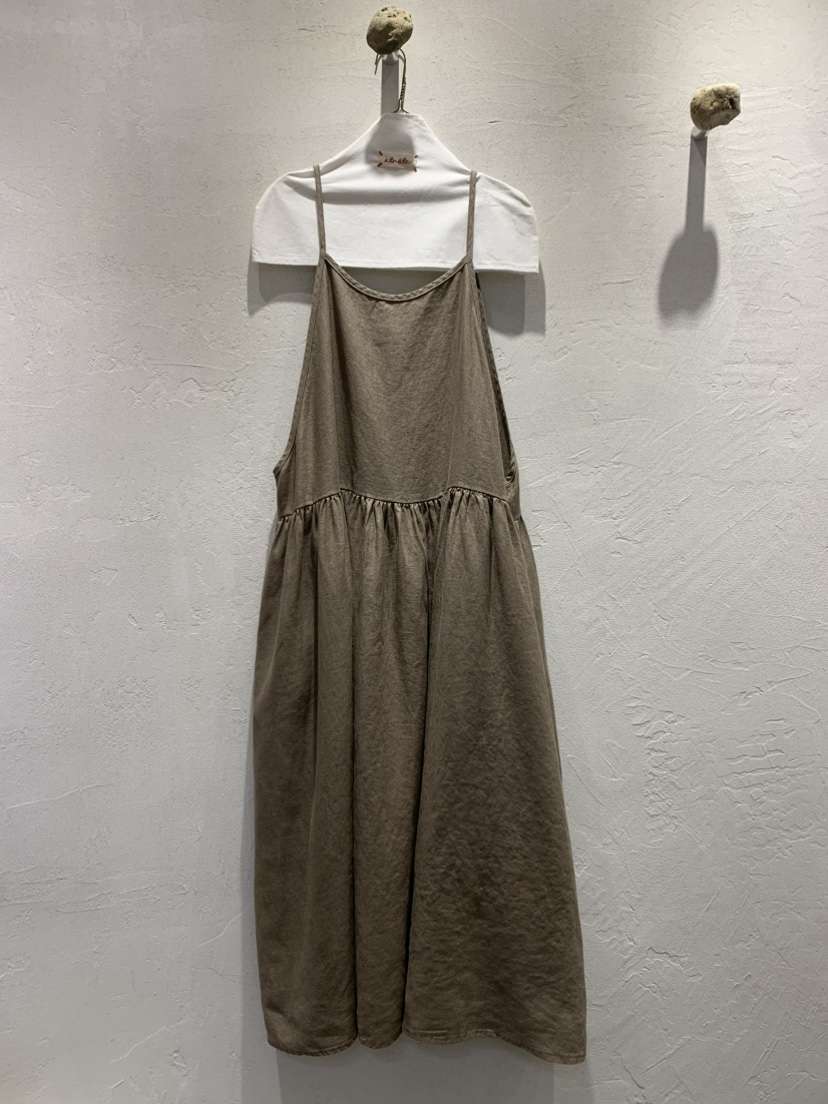 AT NOTE韓國直郵㊣女裝新款真品推薦時尚連衣裙蝴蝶結亞麻AT NOTE連衣裙