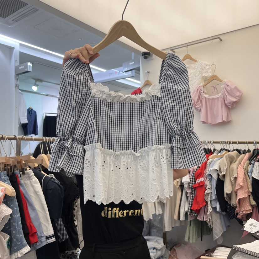 BEEN-A韓國代購㊣女裝新品休閑熱賣真品人氣時尚襯衫蕾絲衫BEEN-A襯衫/蕾絲衫