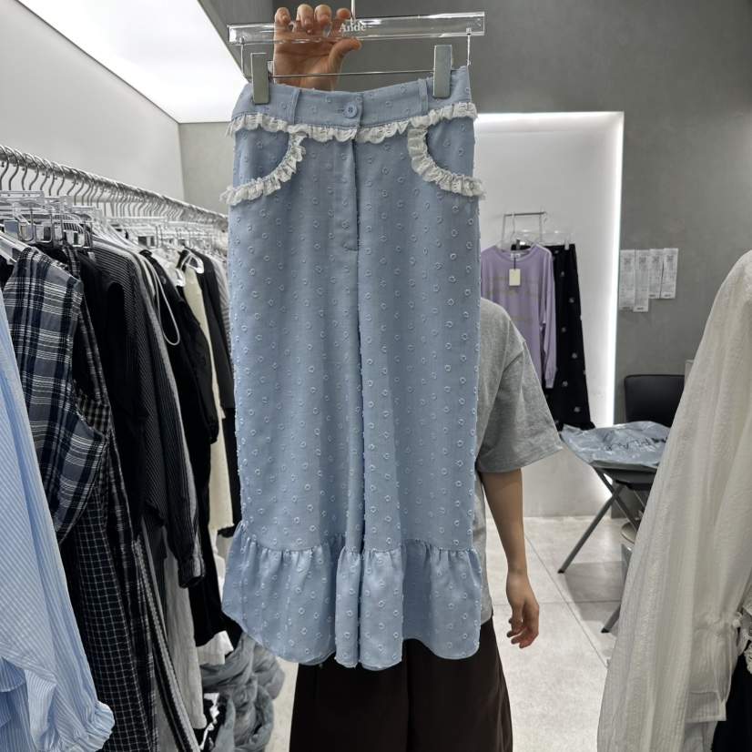 ANDE東大門㊣實拍女裝新品熱賣時尚職業休閑推薦休閑褲荷葉邊ANDE休閑褲