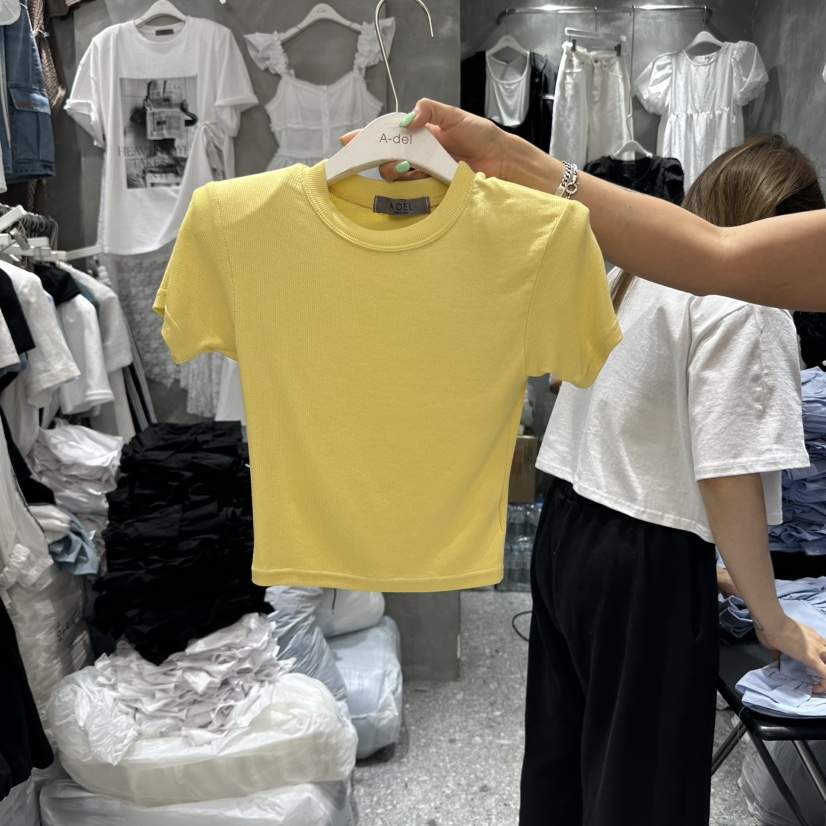 A-DEL韓國代購㊣女裝新款推薦25春夏時尚人氣真品熱賣職業T恤A-DELT恤