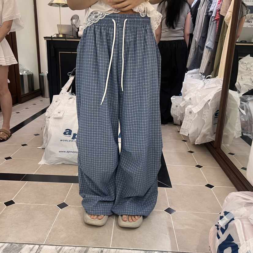 VIRKIN東大門㊣直郵女士新品推薦休閑時尚25春夏休閑褲格紋VIRKIN休閑褲