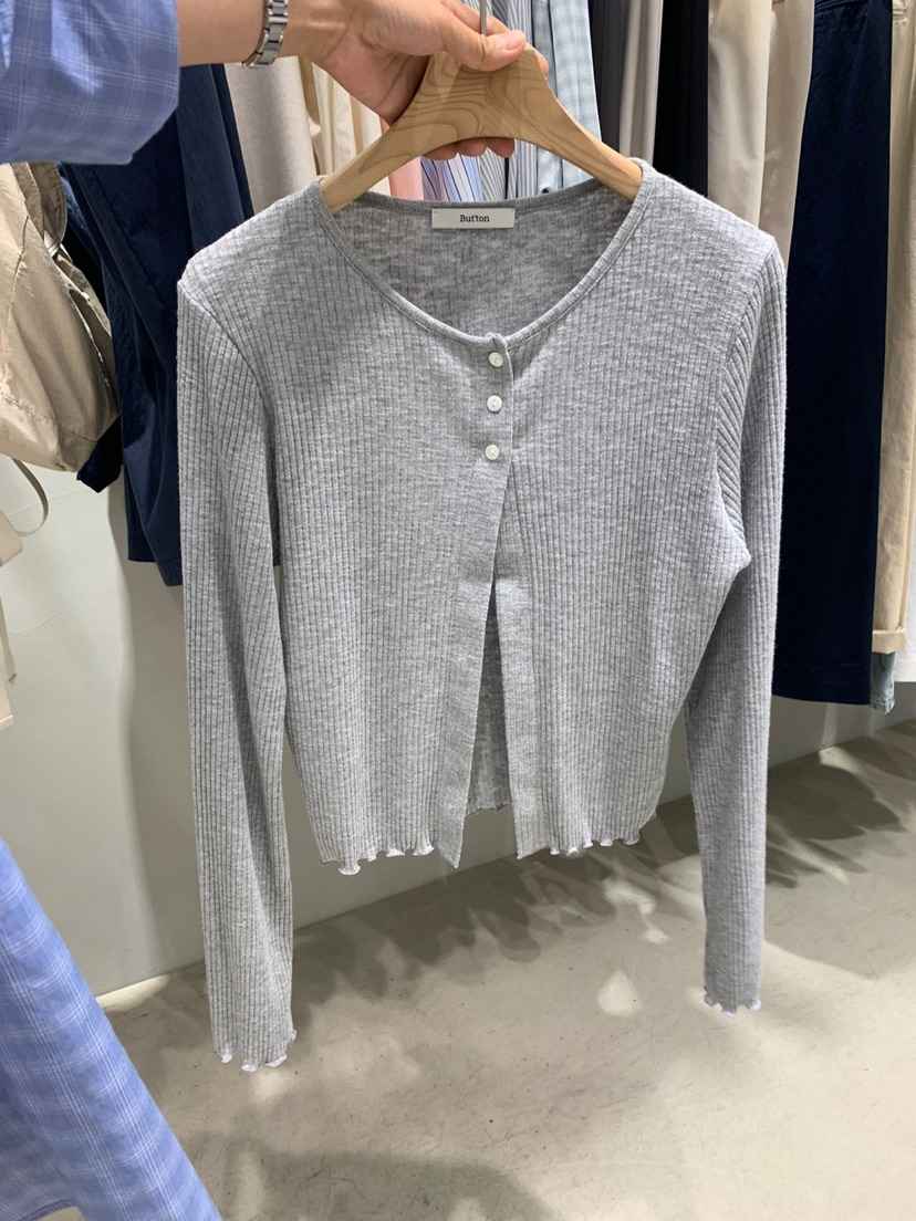 BOUTIQUE SEOUL-P東大門㊣實拍女士新品25春夏針織衫不含內搭開衫But ton/BOUTIQUE SEOUL針織衫