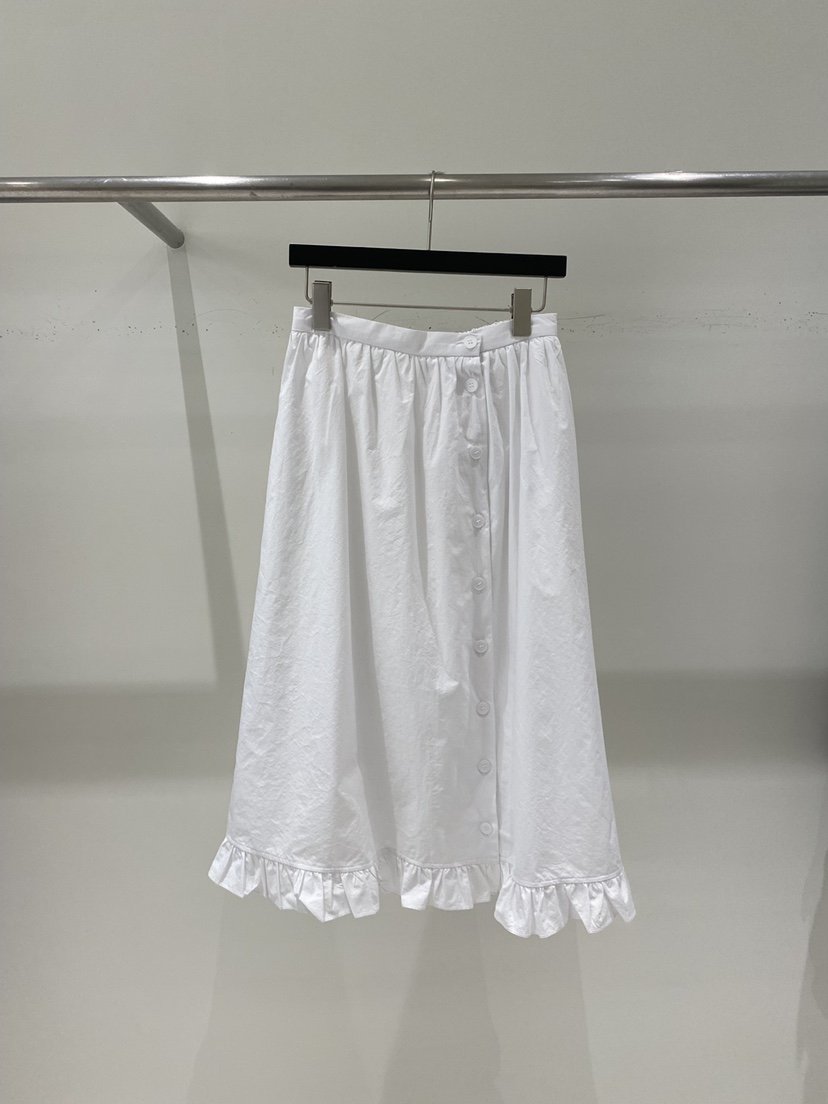 WELL KNOWN東大門㊣直郵女士新品25春夏真品長裙荷葉邊紐扣WELL KNOWN長裙