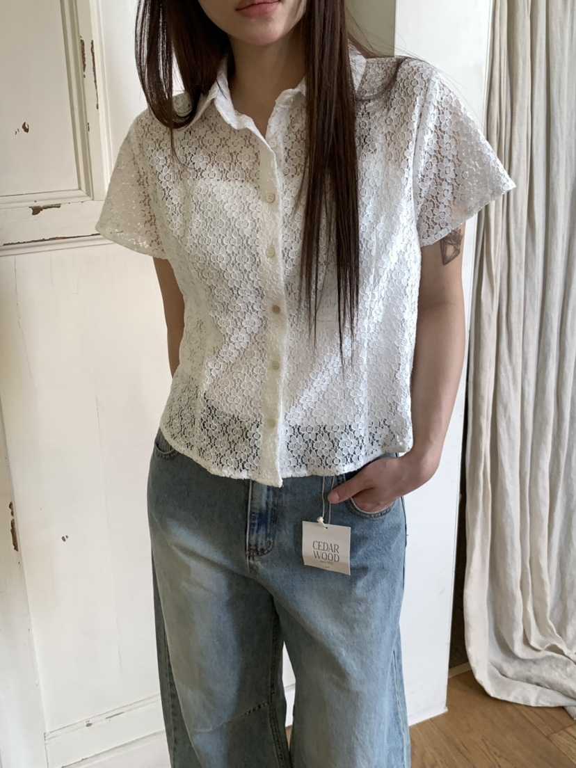 CEDARWOOD東大門㊣直郵女裝新品人氣時尚熱賣襯衫蕾絲衫蕾絲CEDARWOOD襯衫/蕾絲衫