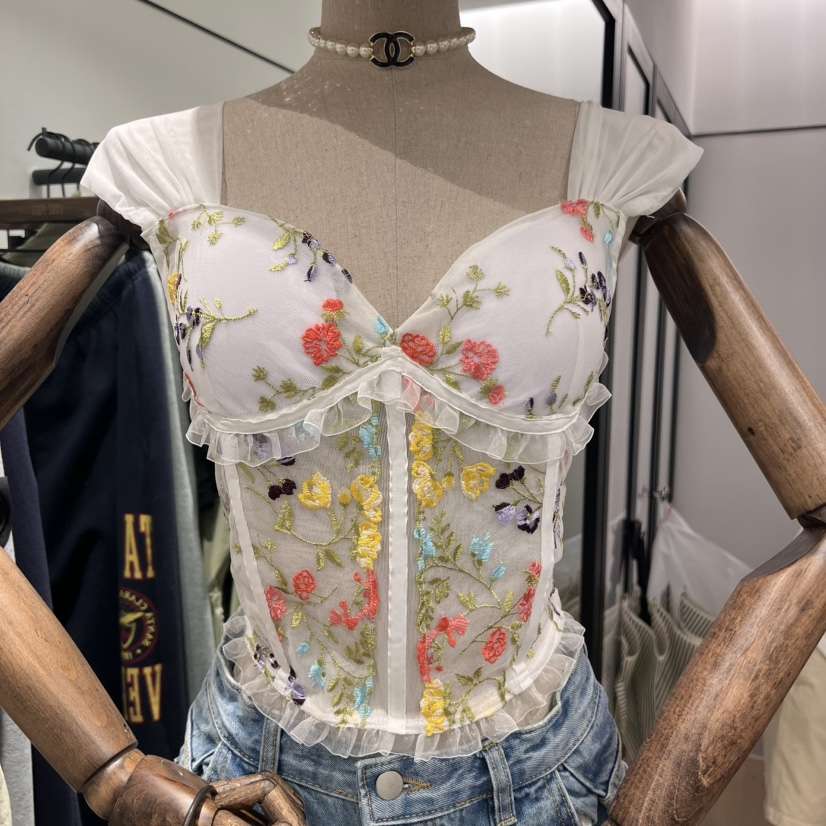 LOVE PULL東大門㊣直郵女裝新款真品休閑吊帶背心刺繡緊身LOVE PULL吊帶/背心