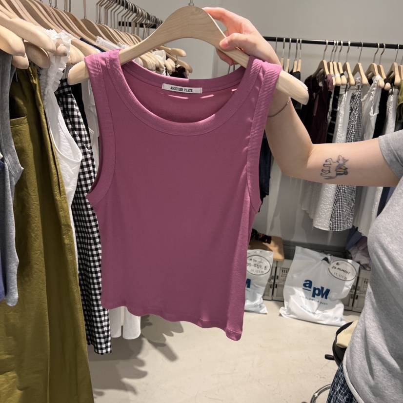 PLATE東大門㊣實拍女裝新品職業真品休閑時尚推薦25春夏吊帶背心PLATE吊帶/背心
