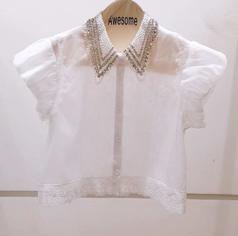 AWESOME-P東大門㊣實拍女裝新款時尚職業熱賣真品襯衫蕾絲衫AWESOME-P襯衫/蕾絲衫