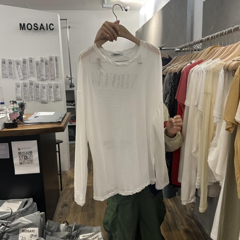 MOSAIC韓國直郵㊣女裝新品熱賣職業推薦人氣真品時尚長袖T恤MOSAIC長袖T恤