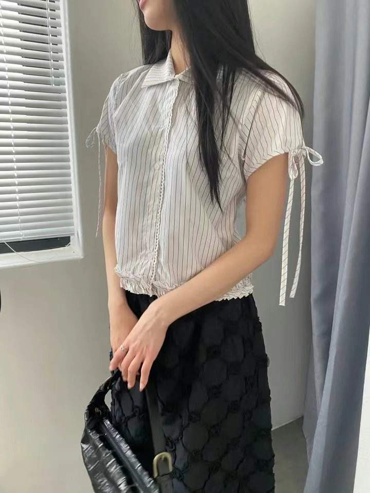 WOOJOO東大門㊣代購女士新品人氣職業25春夏推薦襯衫蕾絲衫WOOJOO襯衫/蕾絲衫