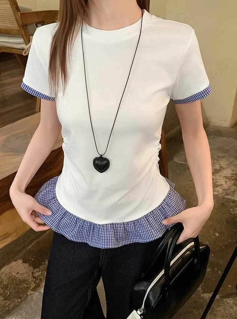 BLUSHER東大門㊣直郵女裝新款真品人氣25春夏推薦職業時尚T恤BLUSHERT恤