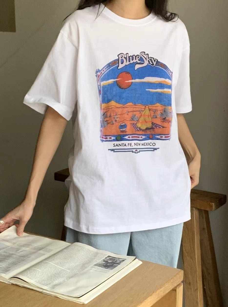 BLUSHER韓國代購㊣女裝新款休閑職業時尚推薦25春夏真品T恤BLUSHERT恤
