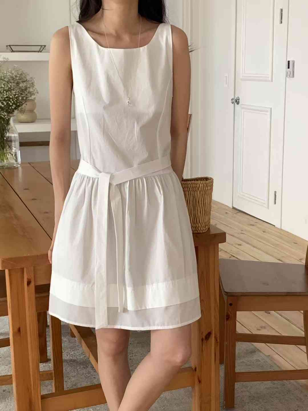 THE ZOA東大門㊣實拍女裝新品時尚25春夏熱賣連衣裙含腰帶THE ZOA連衣裙