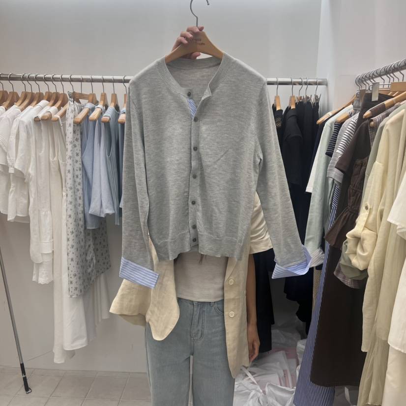 DRESS ROOM東大門㊣直郵女裝新款真品時尚熱賣25春夏針織衫條紋DRESS ROOM針織衫