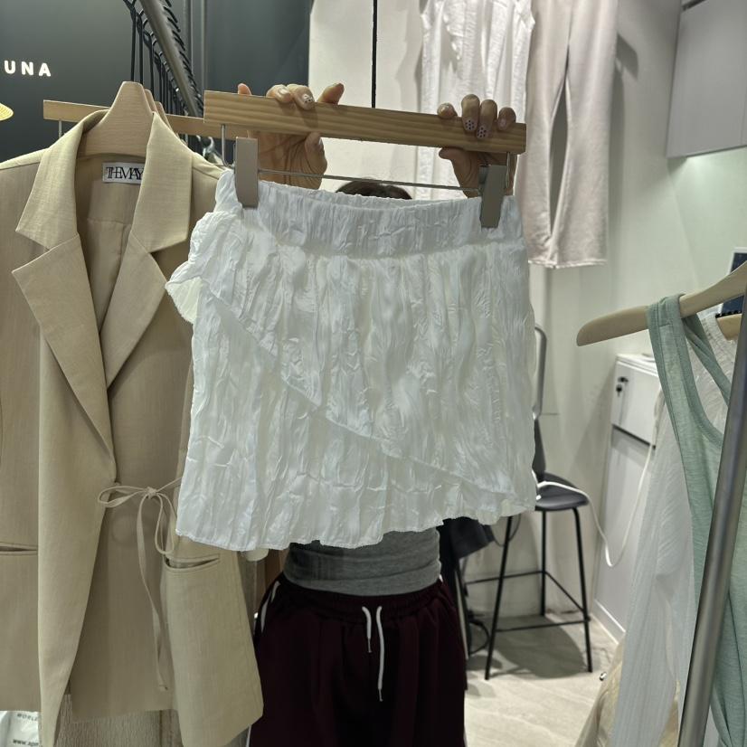 UNA/THE MAY韓國直郵㊣女裝新品真品休閑25春夏裙褲百褶緞面THEMAY/UNA裙褲