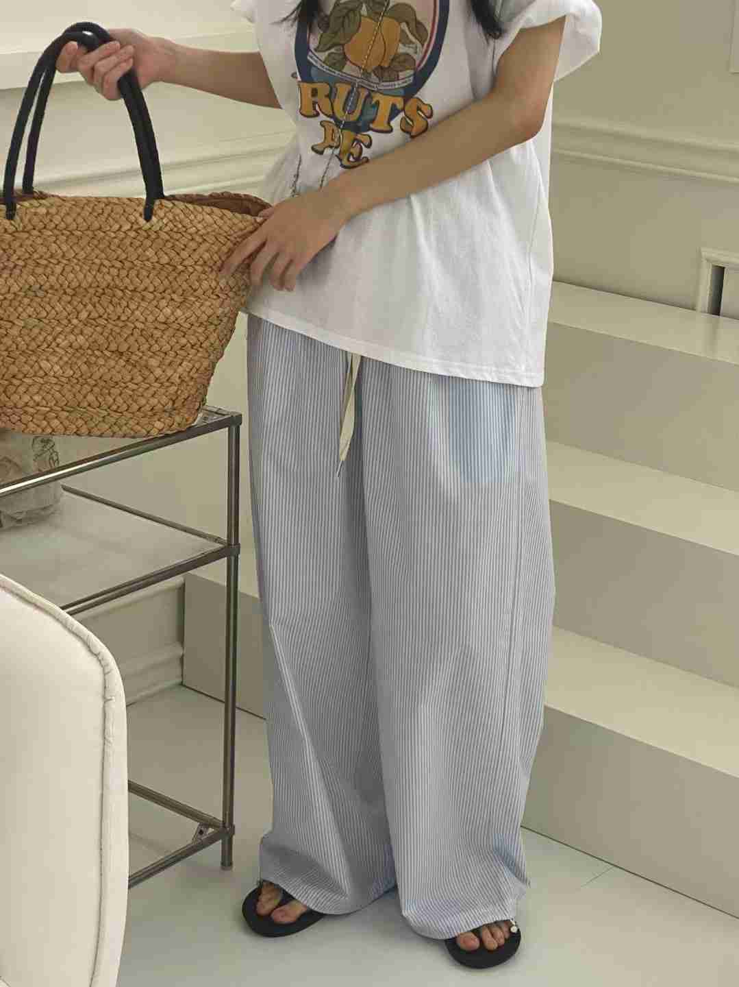 ONTHEMOOD東大門㊣實拍女士新品人氣25春夏職業休閑時尚休閑褲RIPPLE休閑褲