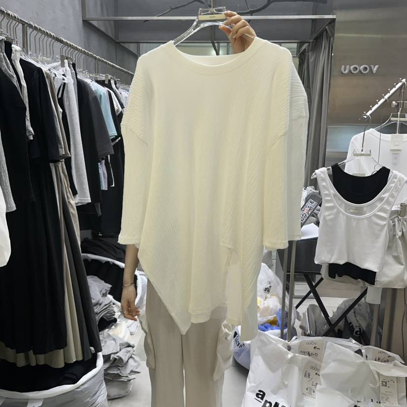 UOOV韓國直郵㊣女士新品推薦職業人氣時尚休閑真品25春夏長袖T恤UOOV長袖T恤