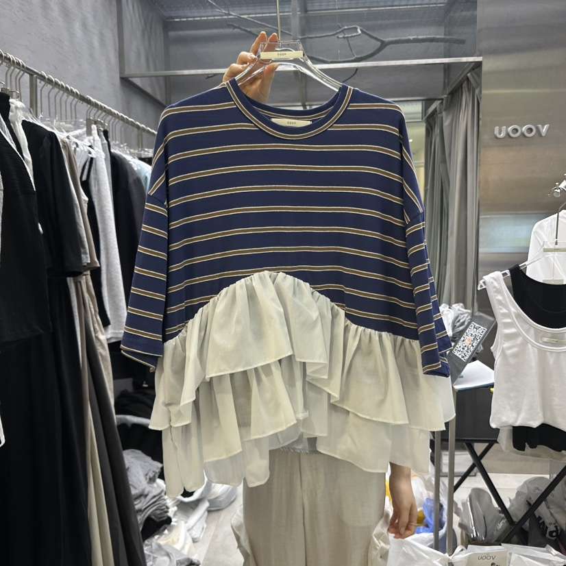 UOOV東大門㊣實拍女士新品25春夏休閑時尚推薦熱賣職業長袖T恤UOOV長袖T恤