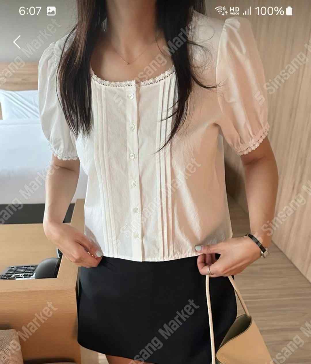 I_HOUR東大門㊣實拍女裝新款真品休閑職業人氣時尚襯衫蕾絲衫i hour襯衫/蕾絲衫