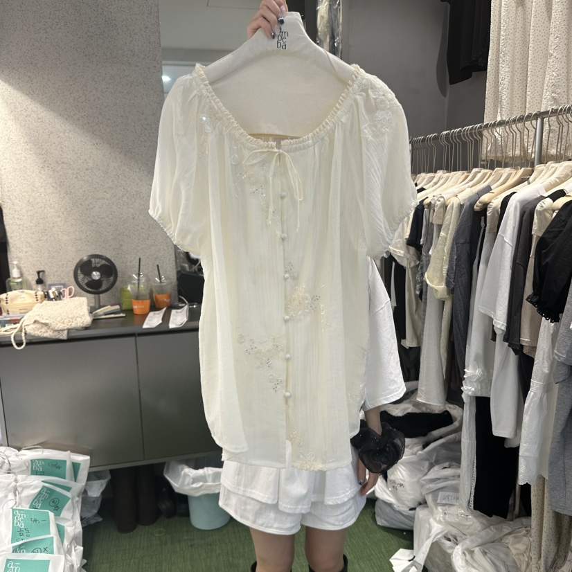 AMOEBA東大門㊣實拍女裝新款熱賣25春夏真品職業襯衫蕾絲衫AMOEBA襯衫/蕾絲衫