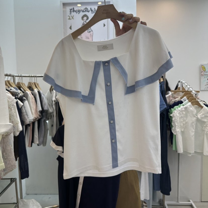ABLESTUDIO韓國直郵㊣女裝新品職業人氣25春夏休閑襯衫蕾絲衫ABLE STUDIO襯衫/蕾絲衫