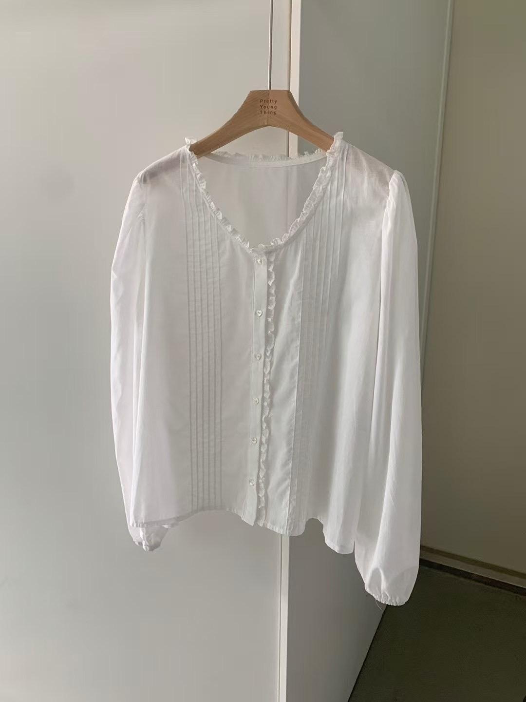 PYT-ot東大門㊣直郵女裝新品25春夏熱賣推薦休閑襯衫蕾絲衫pretty young thing襯衫/蕾絲衫