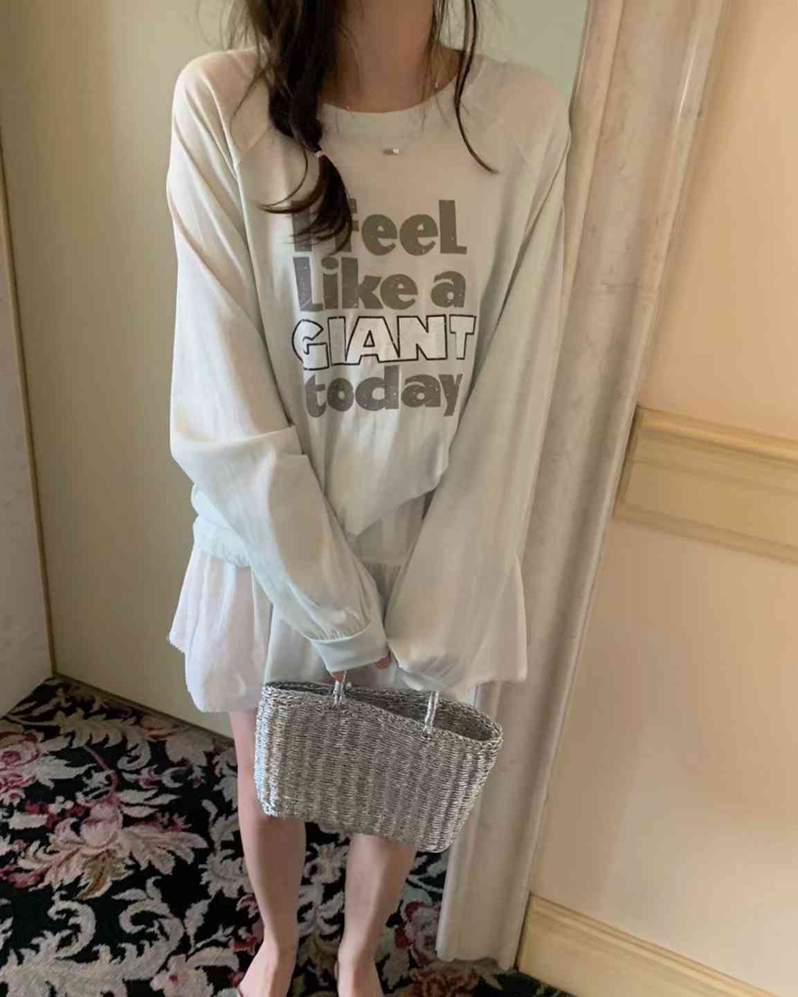 PYT-ot東大門㊣實拍女裝新品職業時尚25春夏休閑人氣長袖T恤pretty young thing長袖T恤