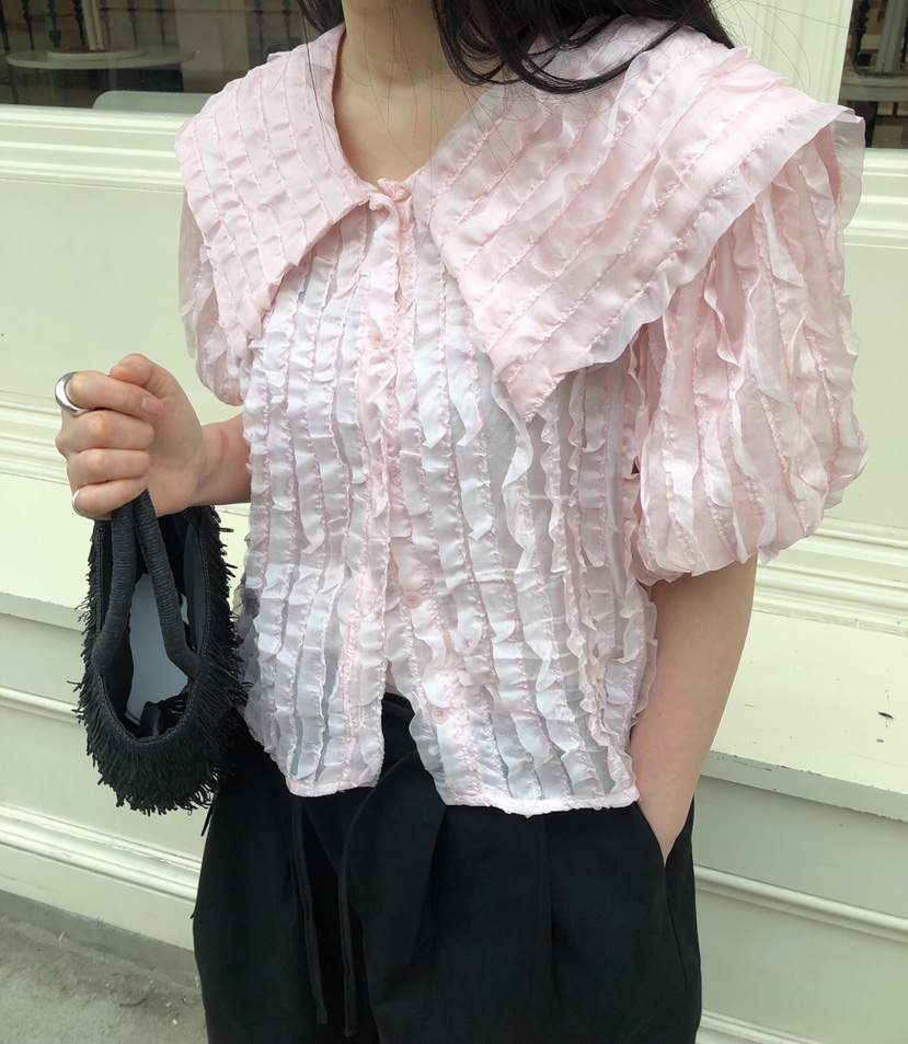 MELTED-P東大門㊣代購女裝新款人氣熱賣職業25春夏襯衫蕾絲衫MELTED-P襯衫/蕾絲衫