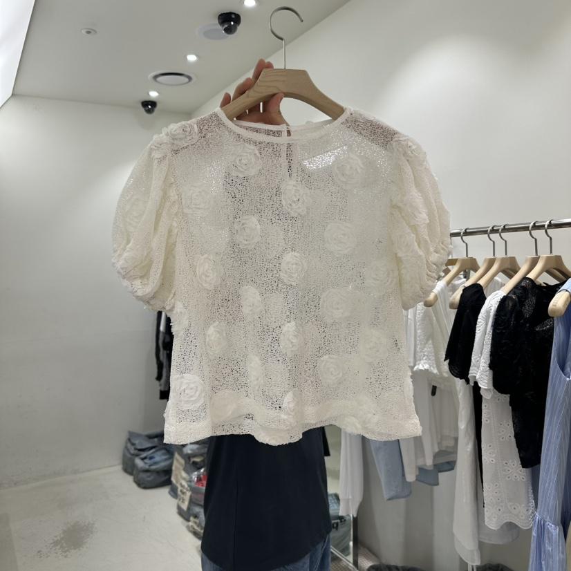 REPELLER東大門㊣代購女士新品真品人氣熱賣襯衫蕾絲衫泡泡袖REPELLER襯衫/蕾絲衫
