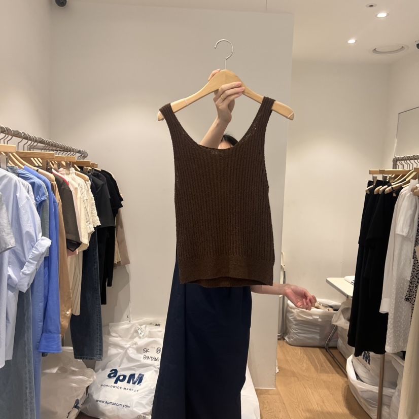 OUR-A韓國直郵㊣女士新款真品25春夏人氣推薦吊帶背心亞麻OUR-A吊帶/背心