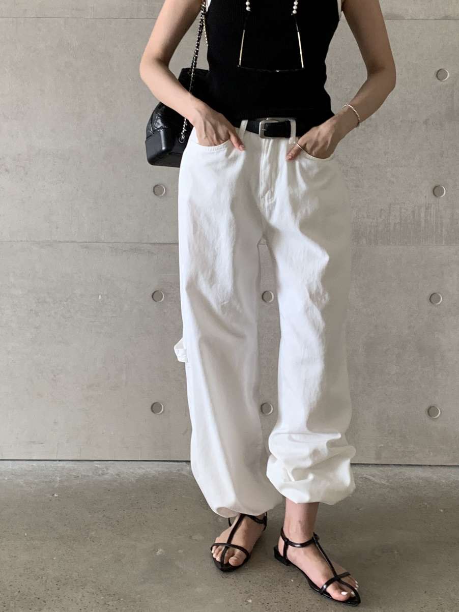 DAVICHI韓國代購㊣女士新款時尚職業熱賣25春夏休閑褲含隨機腰帶DAVICHI休閑褲