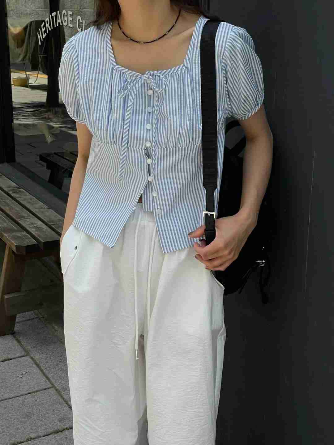 VEVE韓國直郵㊣女士新款熱賣人氣25春夏休閑襯衫蕾絲衫兔子VEVE襯衫/蕾絲衫
