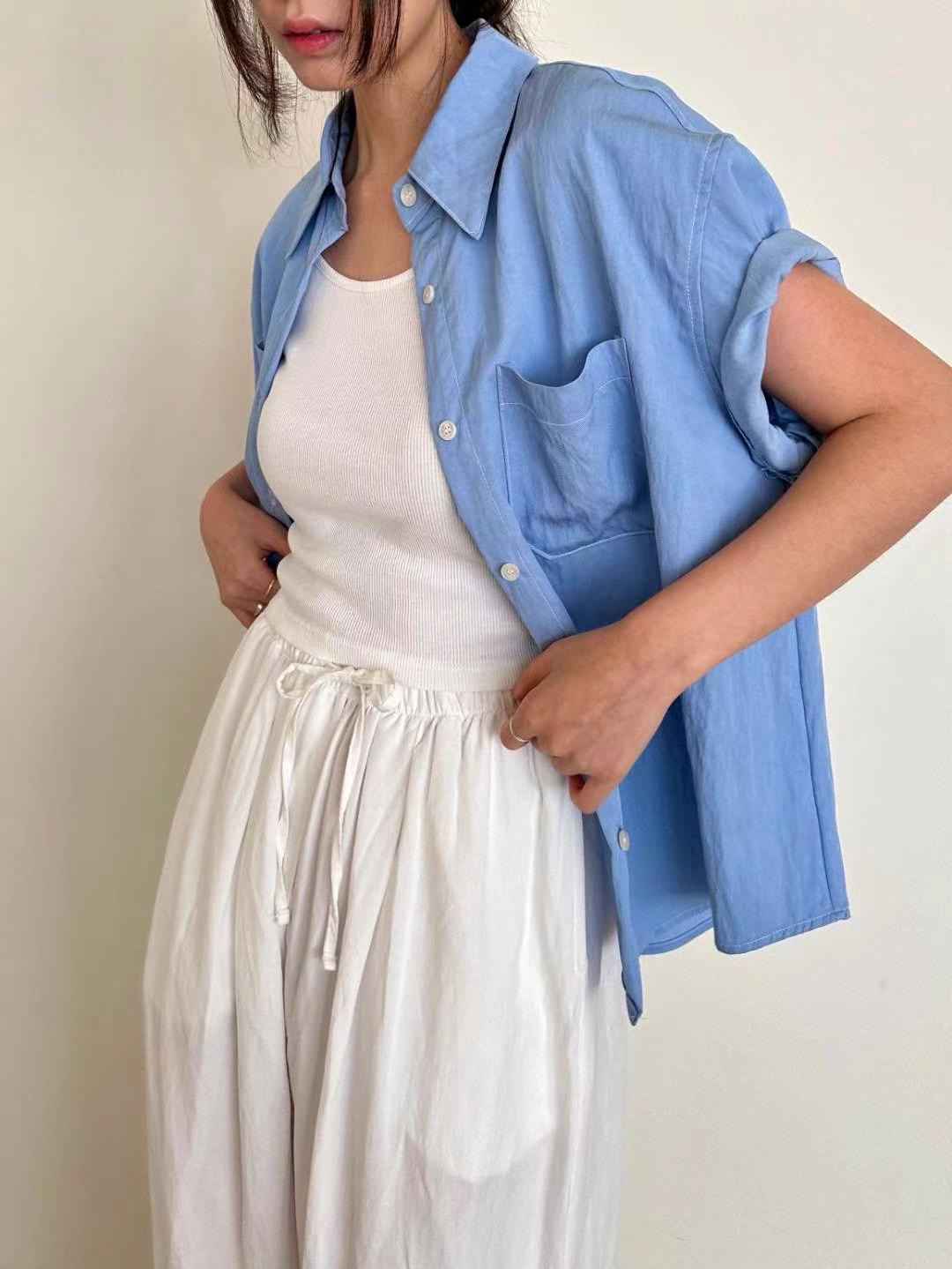 CYLINDER東大門㊣代購女士新品25春夏真品休閑時尚襯衫蕾絲衫CYLINDER襯衫/蕾絲衫